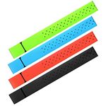 Oudain 4 Pcs Replacement Heart Rate Monitor Band, Soft Heart Rate Strap Armband Strap, Theory Fitness Adjustable Strap(Black, Orange, Green, Blue,0.8 x 14.2 Inch)