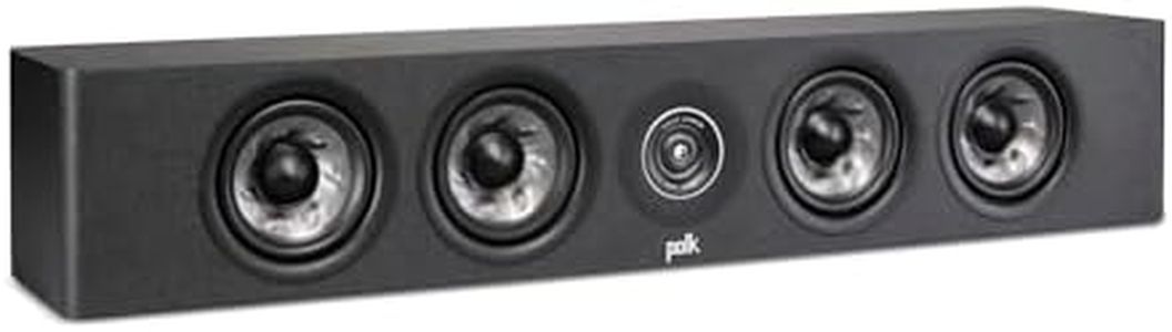 Polk Audio Reserve Series R350 Slim Center Channel Loudspeaker, Doubles as Left/Right Surround Speaker, 1" Pinnacle Ring Tweeter & Four 4" Turbine Cone Woofers, Dolby Atmos & IMAX Enhanced, Black