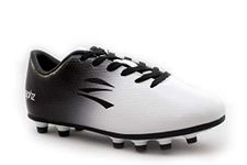 zephz Wide Traxx Soccer Cleat, White/Black, 7.5 X-Wide