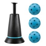 Tee Popper Baseball Hitting Tool – Solo Practice Batting Trainer with Nylon Cord, No Pitcher Needed, Includes 1 Popper Ball for Swing Training (Black-3 Ball)