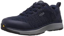 KEEN Utility Women's Sparta Low Alloy Toe Non Slip Work Shoe, Mood Indigo/Steel Grey, 9.5 Wide