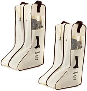 Portable Tall Boots Storage Bags|2 Packs Dust-proof Tall Boot Carry Bag for Travel and Daily Use, Beige