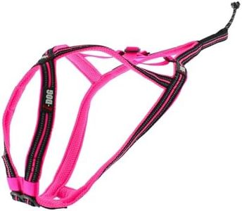 Harnais Chien Sport X-Back One Encolure et Dos réglable pour activité CANICROSS, la Marque I-DOG est Une Marque Française. (Rose, 4XS)