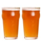 Sipologie Imperial Pint Beer Glass 570Ml, Set Of 2 - Classic British Style Beer Mug - Great For Gifting, Transparent