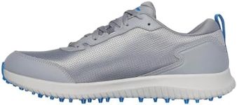 Skechers Men's Max Fairway 4 Lightweight Spikeless Golf Shoe Sneaker, Gray/Blue, 9.5 Wide