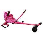 Gift Gadgets Racer Hoverkart Graffiti Galaxy Spider Camo Go Kart Hover Cart Frame Adjustable For 6.5 8 10 Inch Balance Boards (Galaxy Pink)