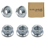 M10 Serrated Flange Nuts - 10mm Steel Hex Nuts (5 Pack)