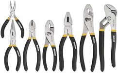 HURRICANE 7 Pc Utility Pliers Set, 8 Inch Groove Joint Pliers, 6 Inch Long Nose, 6 Inch Slip Joint, Mini Long Nose, 6 Inch Diagonal, 7 Inch Linesman, 8 Inch Slip Joint, for DIY & Home Use