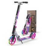 APOLLO LED Scooter - Kick Scooters for Adults, Scooters for Kids 10 Years and Up - LED Light Up Scooter Wheels - LED Scooter Wheels - Adult Scooter LED Lights for Scooter - Foldable, Easy Stow. 220lbs