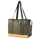 Monanller Fashion Teacher Tote Bag, Large Teacher Utility Work Bags with Laptop Compartment for Women Men, Teacher Carry Bag, Green, 17*6.8*13inches, Teacher Tote Bag