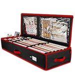 ZOBER Premium Wrap Organizer, Interior Pockets, fits 18-24 Standers Rolls, Underbed Storage, Wrapping Paper Storage Box and Holiday Accessories, 40â€ Long - Tear-Proof Fabric - 5-Year Warranty