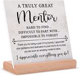 Gowelly Mentor Gifts for Women Men, Thank You Mentor Sign, Plaque With Stand, Leaving Going Away Retirement Appreciation Gifts for Boss, Coworker, Teacher, Counselor, Coach, Supervisor