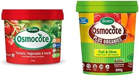 Osmocote Vegetable and Herb Controlled Release Fertiliser, 700g & Scotts Osmocote Plus Organics Fruit and Citrus fertiliser and Soil Improver, 800g