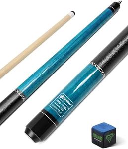 CUEBAR Pool Cue, 58 Inch Pool Sticks for Adults, 2-Piece House Bar Billiard Cue Stick with Imitation Leather Grip, Pool Table Sticks for Men Women - Teal,20 Oz