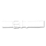 20mm White Smooth Leather Silver-tone Buckle Watch Band