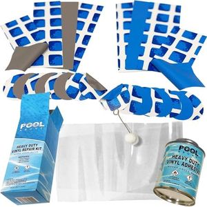 Pool Above Vinyl Repair Patch Kit with 4 oz. Glue | Works Under Water | Includes 24 Pool Liner Patches