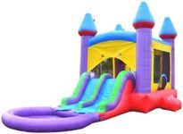 HeroKiddo Jelly Bean Castle Commercial Grade Bounce House Water Slide with Splash Pool (with Blower), Kids and Adults, Basketball Hoop, Wet Dry Combo, Inflatable, Outdoor Indoor, Birthday Party