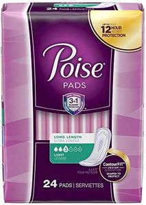 Poise Long Length Bladder Control Pad Light Absorbency Absorb-Loc One Size Fits Most Female Disposable, 48536 - Pack of 24