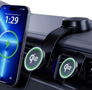 TUORL Upgrade [Qi2-Certified] 15W for MagSafe Wireless Car Charger Mount, 2XFast Charging[90+LBS Safe Suction] Magnetic Phone Holder Dashboard Windshield for iPhone 17/16/15/14/13/12 Pro Max (Iron)