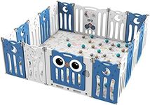 18 Panel Baby Safety Gate Baby Playpen Fence Child Gate Enclosure Owl Design