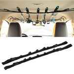 Effekt Manufaktur Car Fishing Rod Holder Strap Set of 2 - Fabric Rod Storage Belt - Rod Rack Holders with 5 Slots and 2 Buckles - Fishing Accessories - Easy Install & Space-Saving - Black