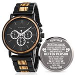 Mens Personalized Engraved Wooden Watches Custom Anniversary Birthday Wooden Watches for Him Husband Boyfriend Dad Son Christmas Watch