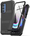 Encased Falcon Armor Designed for Motorola Edge 2021 Case, Protective Heavy Duty Full Body Phone Case for (Moto Edge 5G UW) (Black)