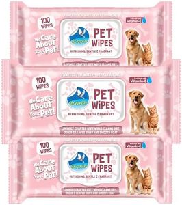 Glider Pet Wipes for Dogs,Cats & Pets|Cleaning & Deodorising Body,Face & Skin (Pack of 3 (300 Wipes)