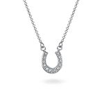 Petite Pave Cubic Zirconia CZ Equestrian Good Luck Charm Horseshoe Necklace Pendant Western Jewelry for Women Teens Graduation Gift .925 Sterling Silver