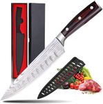 Chef Knife 8 Inch Kitchen Knife Ultra Sharp Home Cook Knife 5Cr15Mov Chefs Knife Ergonomic Pakkawood Handle Knives Choice & Kitchen Gadgets