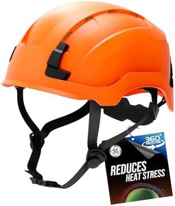 GE Safety Helmet: ANSI Type 2 Class C, Advanced Impact Technology, Ultra Comfortable Memory Foam, Heat Stress Reduction, Compatible with Accessories, Adjustable Size - Orange, Vented