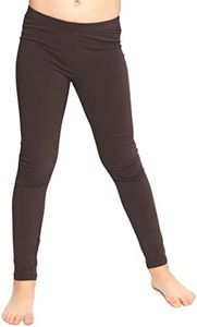 Stretch Is Comfort Girl's Oh So Soft Footless Tights Ankle Length Leggings - brown - Medium (8)