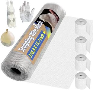 Sculpting Wire Mesh Roll with 4 Rolls Plaster Cloth for Art and Crafts, 26.4 Feet x 15.7 Inch Aluminum Wire Mesh for Sculpture Projects, Moldable Sculpting Mesh for Sculpture Clay, DIY Home Decoration