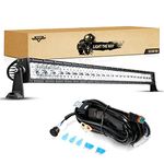 Auxbeam LED Light Bar 52" 300W Off-Road Driving Lights Spot Flood Combo Work Light 3W CREE Chips 5D Lens with Wiring Harness for Car JEEP Truck Pickup SUV UTV