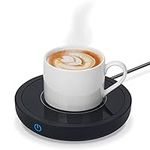 Coffee Mug Warmer, Electric Cup Warmer Smart Hot Plate Warmer Up to 80℃ for Desk,Coffee Warmers with Auto Shut Off & 3 Temperature Settings for Heating Coffee,Tea,Milk,Cocoa (Black, No Mug)