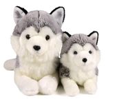 Ice King Bear Mom and Baby Stuffed Animals Set Zoo Wild Animals (Siberian Husky)