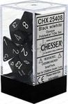 DND Dice Set-Chessex D&D Dice-16mm Opaque Black and White Plastic Polyhedral Dice Set-Dungeons and Dragons Dice Includes 7 Dice - D4 D6 D8 D10 D12 D20 D% (25408)