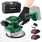 KiloSton Cordless Tile Vibration Tool, w/145mm Suction Cup & 120kg Adsorption, Max.18000 r/min Handheld Tile Installation Leveling Machine, 10-Speed Tile Suction Vibration 2x2A Batteries & LCD Display