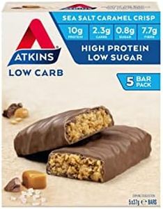 Atkins Sea Salt Caramel Crisp Bars, High Protein & Fibre, 185 g, Pack of 5