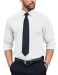 COOFANDY Mens Dress Shirts Long Sleeve Wrinkle Free Button Down Shirts Formal Business Shirt White