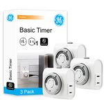 GE 3 Pack, 44801 24-Hour Indoor Basic Timer, Plug-in, Daily On/Off Cycle, 30 Minute Interval, for Lamps, Seasonal Appliances, and Portable Fans, 3 Count, Mini Polarized 1-Outlet | Gray/White