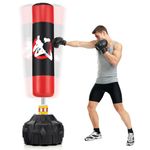 Goplus Freestanding Punching Bag, 70" Heavy Boxing Bag w/Fillable Base, 12 Suction Cups, Shock Absorbers, Kickboxing Bag with Stand for Men Women Adults Teens MMA Boxing Training Muay Thai