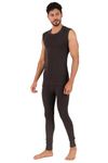 Men's Thermal Set/Parker Set of Sleeveless Top + Pant, Streachable Winter Innerwear with Stay Warm & Stay Fresh Technology Charcoal Grey