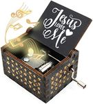 ukebobo Wooden Music Box - Jesus Loves Me Music Box, Black Painting Designed, Gifts for Christian, Woman, Kids - 1 Set(04)