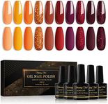 Shining She Nail Polishes Set, 10 Colours Yellow Orange Red Glitter Gel Polish Set Soak-Off UV/LED Nail Polish Gel for Autumn Winter Halloween, 8ML