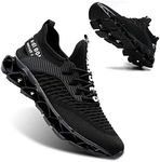 Vooncosir Men's Fashion Sneakers Breathable Mesh Running Shoes Blade Non Slip Soft Sole Casual Athletic Walking Shoes, 17-all/Black, 11