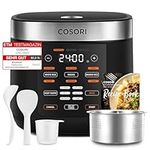COSORI Rice Cooker, Slow Cooker & Steamer with Ceramic Coated Inner Pot and Fuzzy Logic, 50 Recipes,10 Cups, 5L Capacity, with 17 Functions, Warmer, Timer, Black
