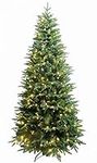 Luxury Real Feel Forest Fir Slim Christmas Tree Pre-lit with Dual Color LEDs (Pre-lit 6ft)