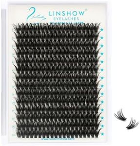 LinShow 280pcs Cluster Lashes False Eyelashes Extension 30/40D Mix 9-16mm C/D Curl DIY Individual Lashes Russia Volume Soft Natural Lashes Self Application at Home (50D D Curl, 12mm)