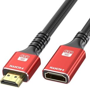 tunghey 8K HDMI Male to Female Cable, HDMI Extension Extender Adapter for TV, 4K120Hz 8K60Hz 2.1 Ultra High Speed 48Gbps, Compatible with Ro-ku/Fir-e TV Stick, PS5, UHD TV PC, Blu-ray (1m)